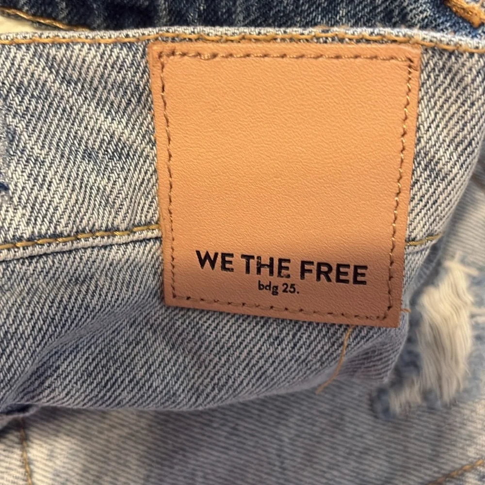 Free People Hallie Distressed Button Fly Denim Mini Skirt 24